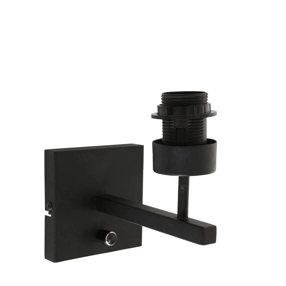 Wandleuchte Stang mit Dimmer schwarz und Bambuskappe Steinhauer 8712746172089