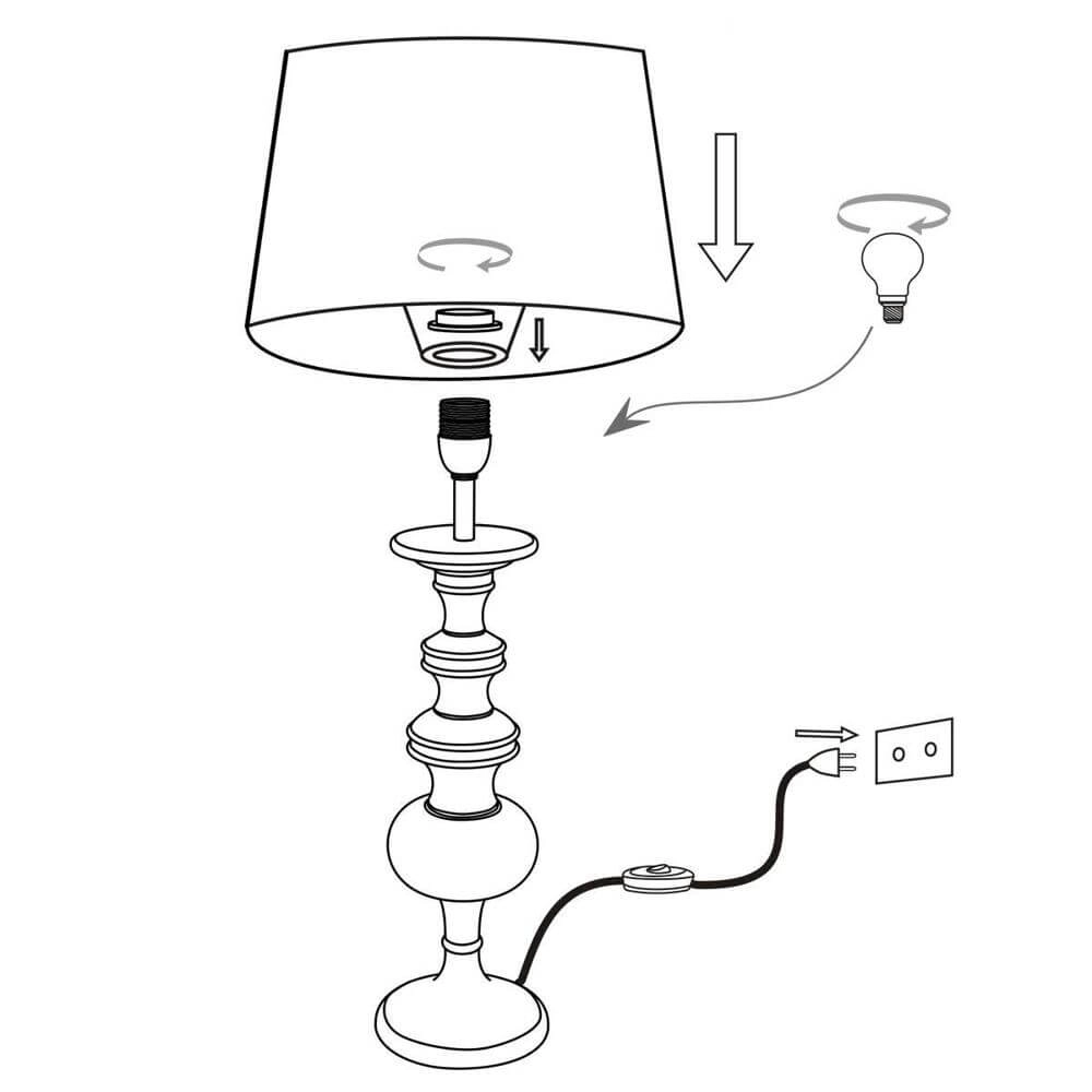 Tischlampe Lyons schwarz mit Bambusschirm Steinhauer 8712746172485