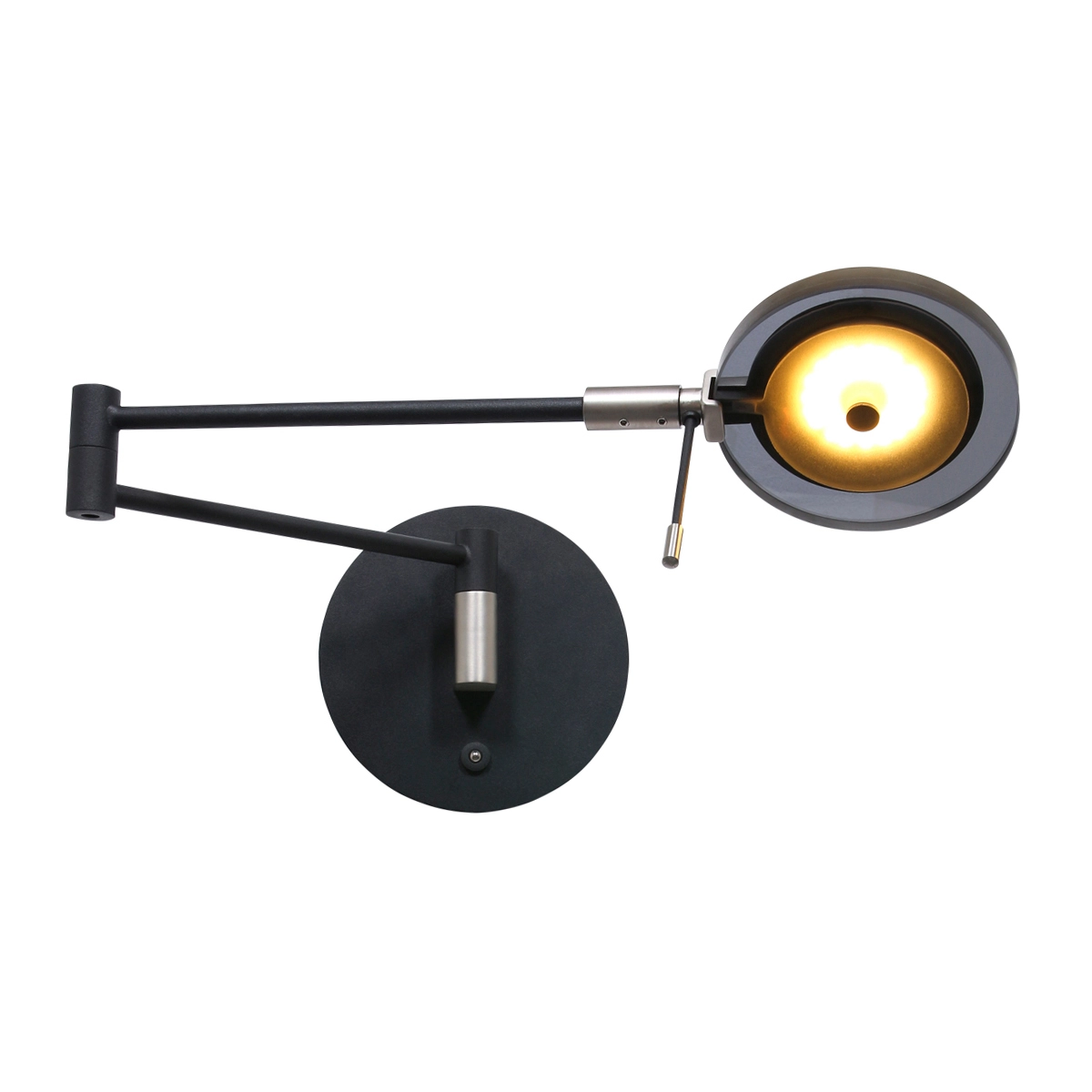 LED-Wandleselampe Turound 10 W – 2700 K – 62 cm schwarzes Rauchglas Steinhauer 8712746133400