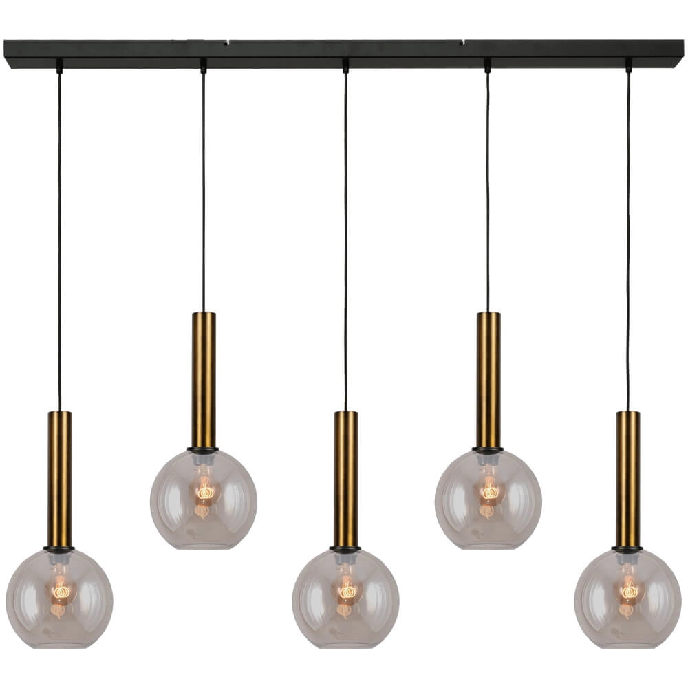 Hängelampe Bella 2 Antikes Messing mit Goldglas