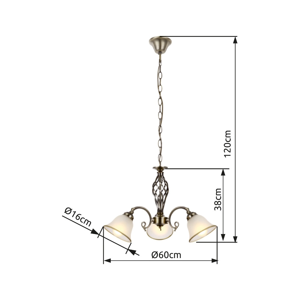 Klassische Pendellampe Odin 3-Licht Globo 9007371306695