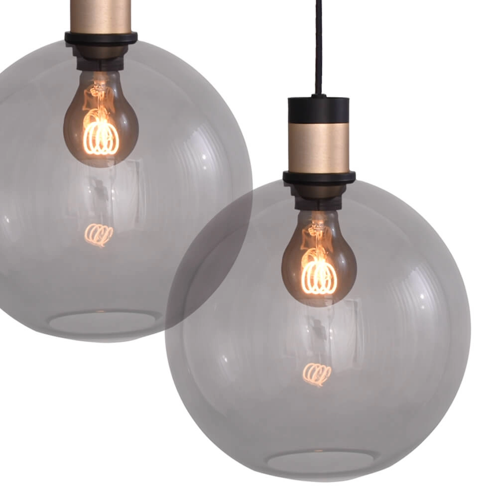 Hängelampe Lazise 2 8x Ø 20cm Gold mit Schwarz Masterlight 8718121303932