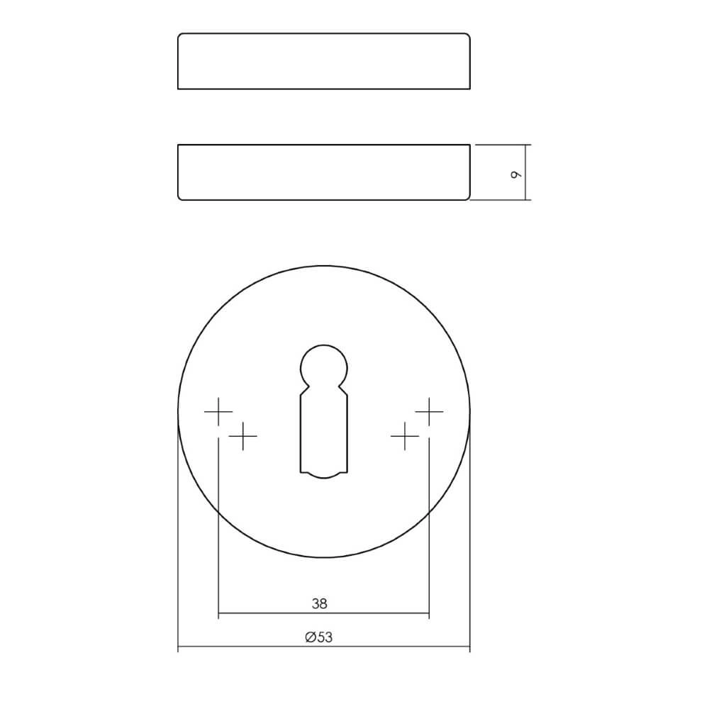 Set mit 2 Schlüsselrosetten Tira Edelstahl Intersteel 8714186584880