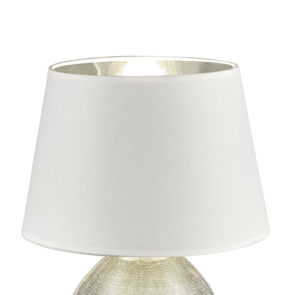 Tischlampe Luxor 35 cm Silber mit Weiß Trio 4017807346015