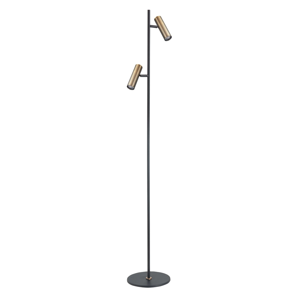 Stehlampe Trend 2-flammig schwarz mit Kupferbronze