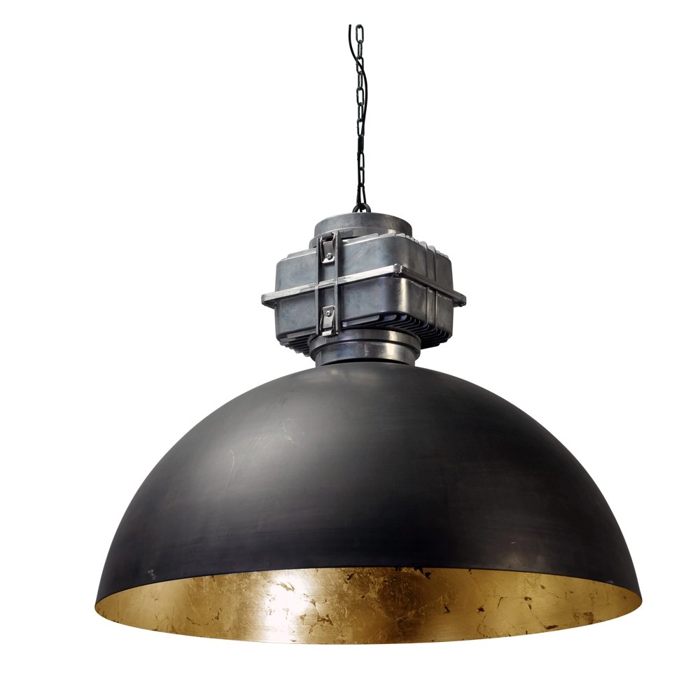Pendelleuchte Industria Gold 80 schwarz mit altem gold