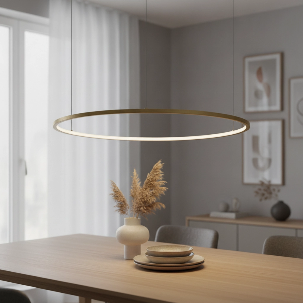 Runde Pendelleuchte Tarquin gold Ø 80cm