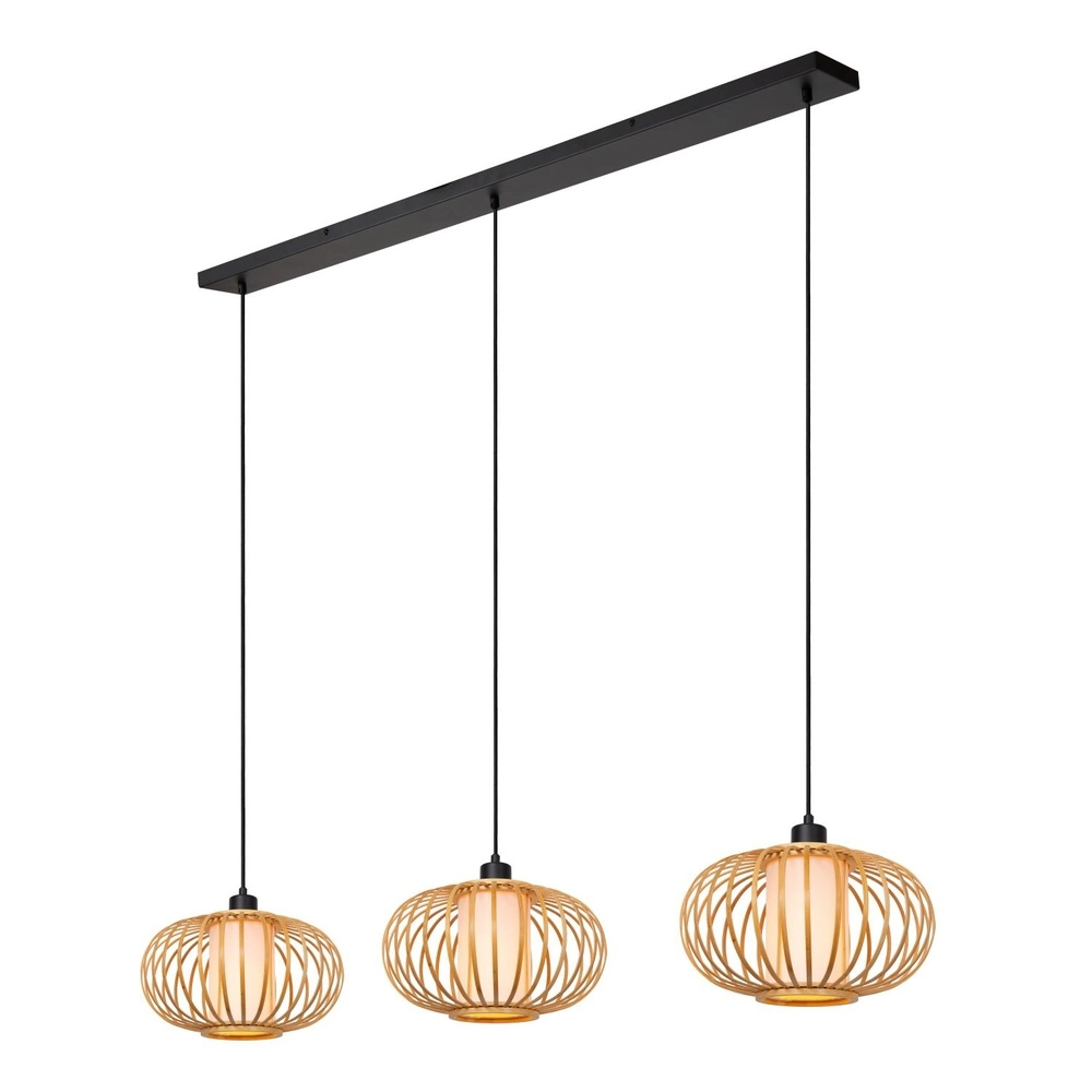 Pendellampe Thuline 3-Licht Holz-Look Lucide 5411212051790