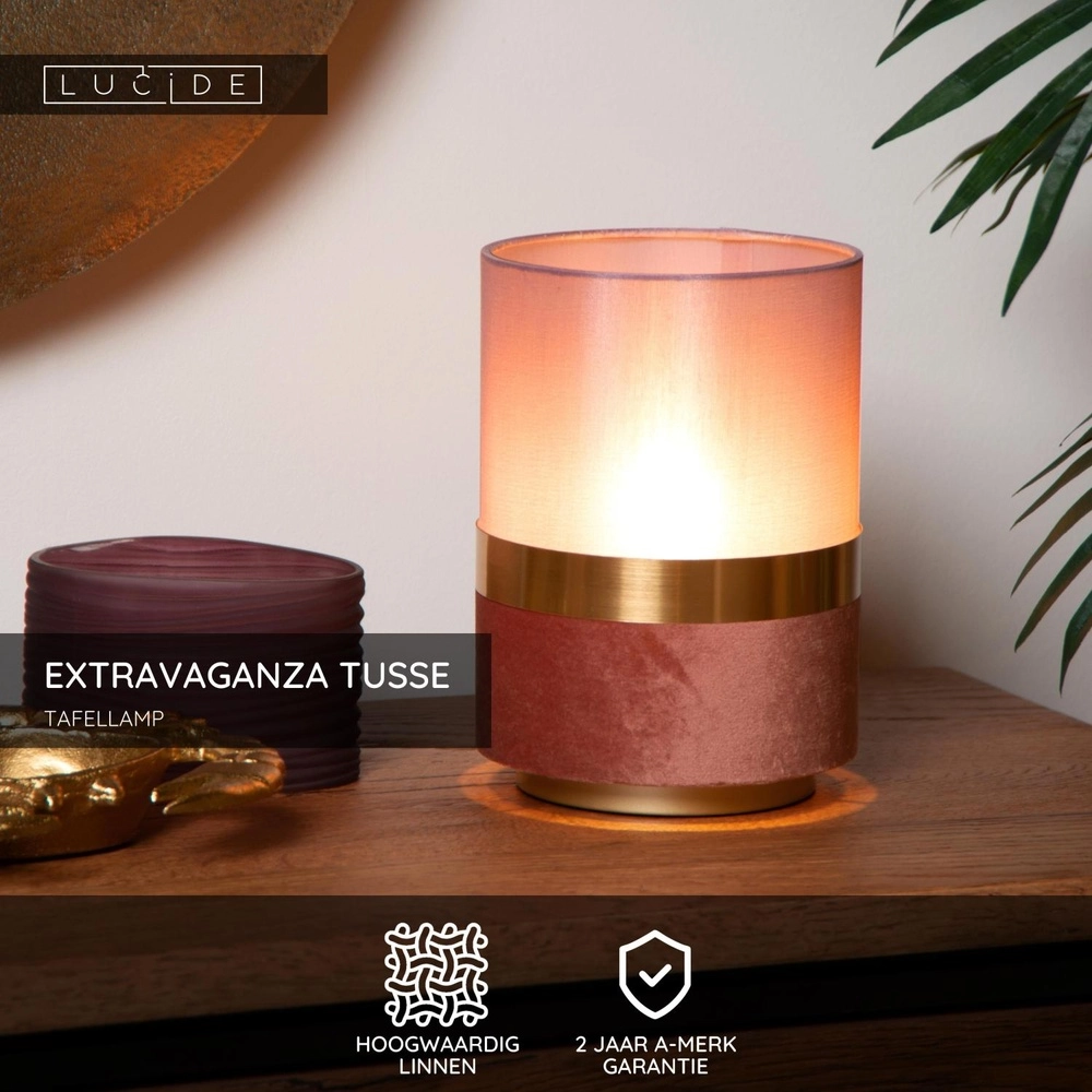 Design-Tischlampe Extravaganza Tusse rosa Ø 15 cm Lucide 5411212105554