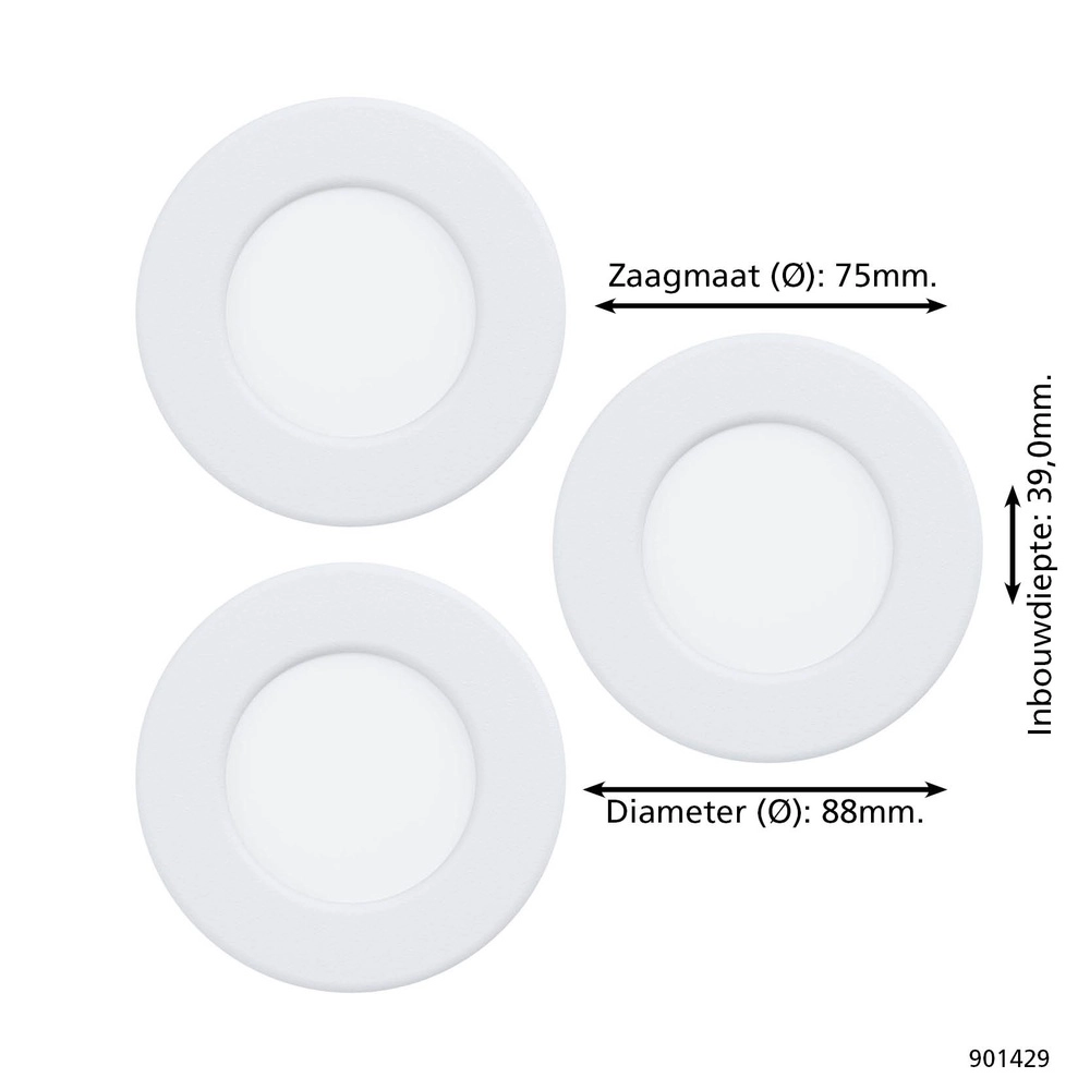 IP44 Einbauscheinwerfer Fueva 6-Z Zigbee – weiß – Ø 8,8 cm Eglo 9008606330997