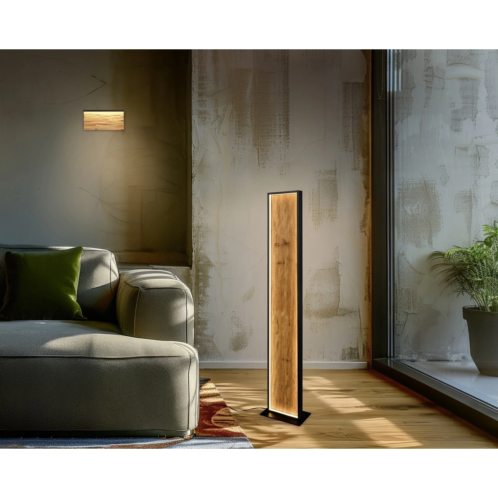 Design-Stehleuchte Kalea schwarz mit Holz Trio 4017807661446