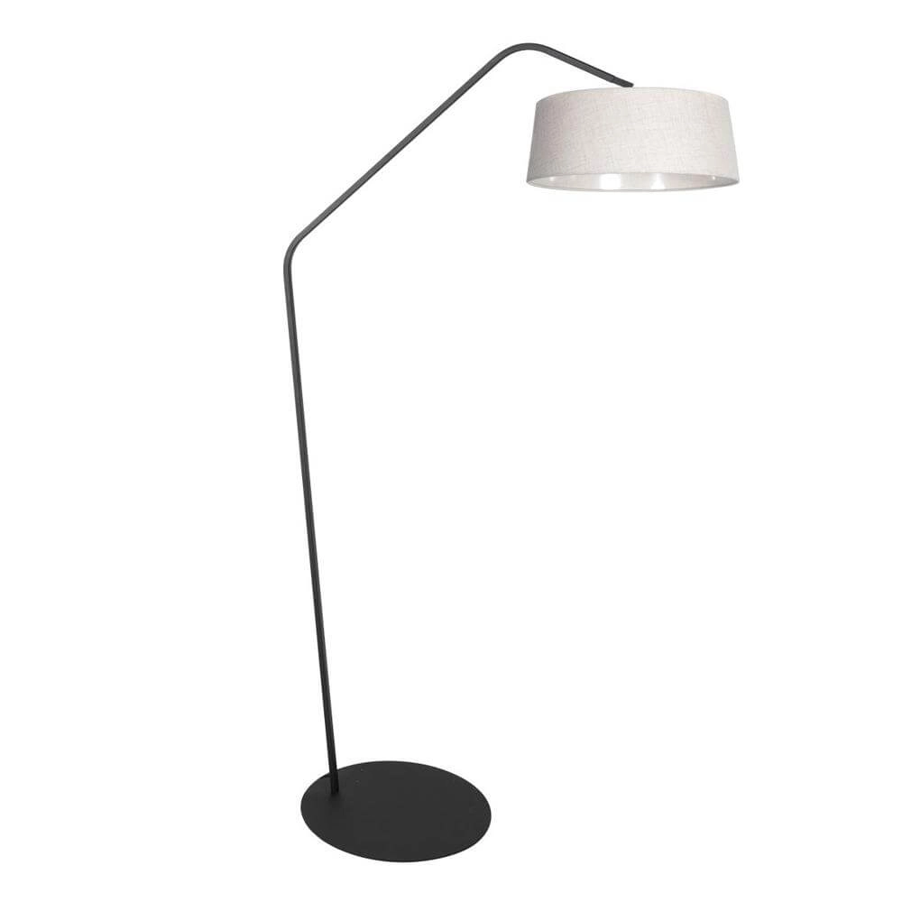 Stehlampe Zig-Zag schwarz mit weißem Schirm Ø 48cm
