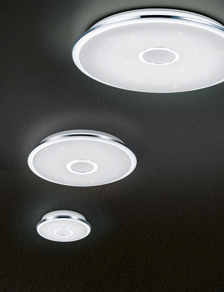 LED-Deckenleuchte Osaka 42cm grau mit Sterneffekt Trio 4017807337723