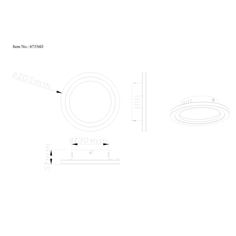 Deckenlampe Dakari I Schwarzer Einzelring Globo 9007371531783