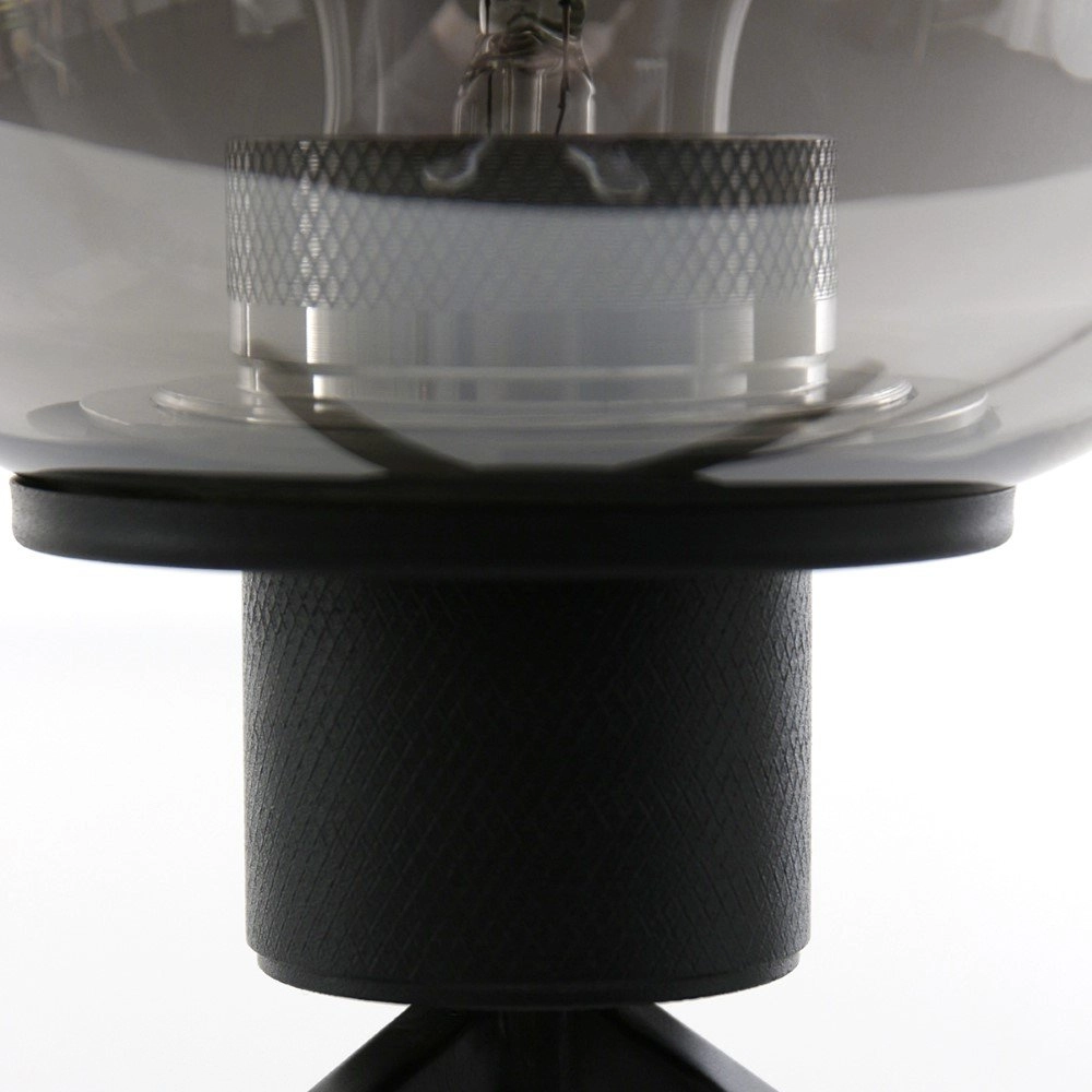 Glastischlampe Reflexion 14 cm schwarz mit Rauchglas Steinhauer 8712746132625