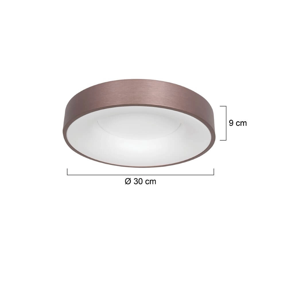 Bronzefarbene LED-Deckenleuchte Ringlede Ø 30cm Steinhauer 8712746167429
