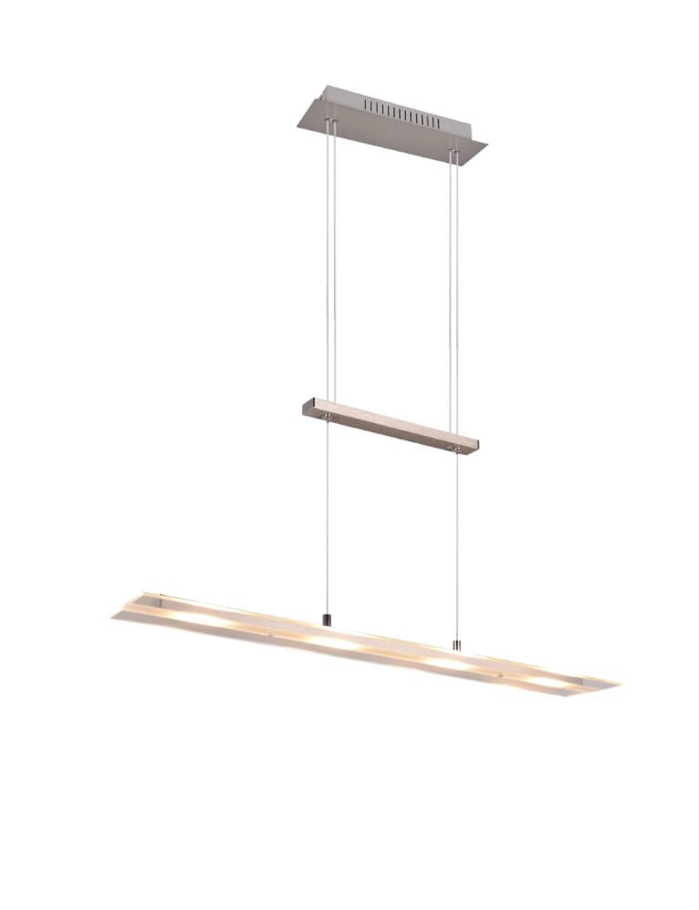 Hängelampe aus Glas Milos Nickel Trio 4017807588262
