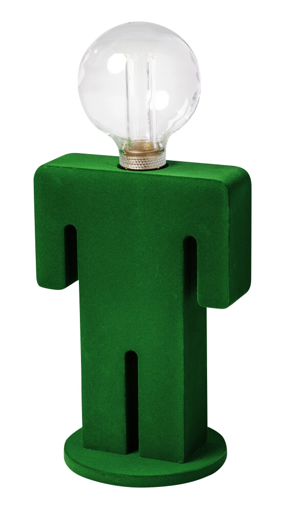 Tischlampe aus Holz Adam Velvet Grün
