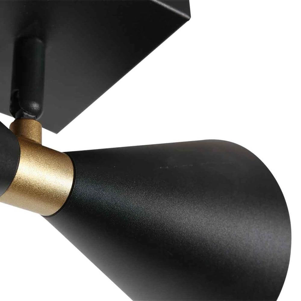 Design-Deckenleuchte Preto Schwarz mit goldenem Double Steinhauer 8712746176292