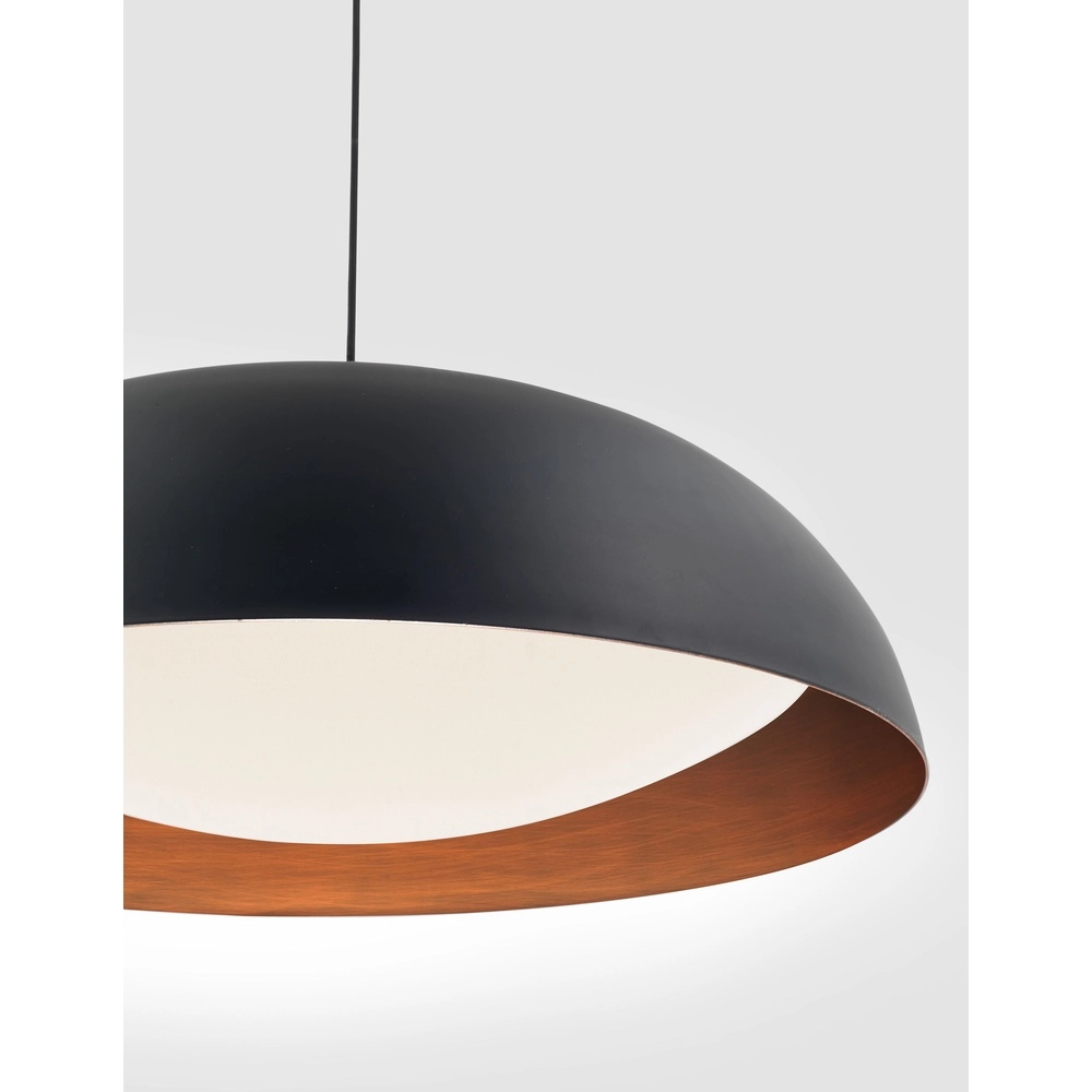 Design-Pendelleuchte Landon schwarz mit kupfer Lyora 5212017413611