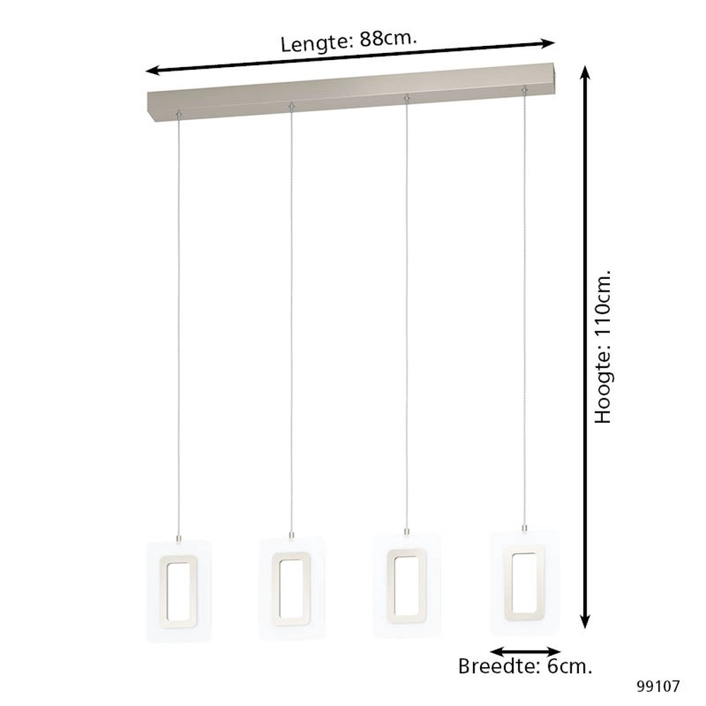 4-Licht Pendellampe Enaluri Nickel Eglo 9002759991074