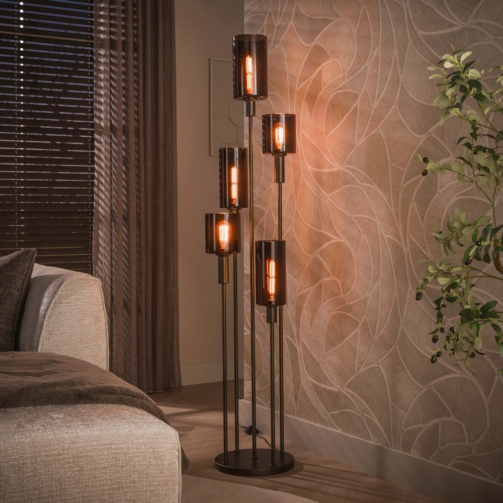 Design-Stehlampe Sepiora 5-helles Sienabraun