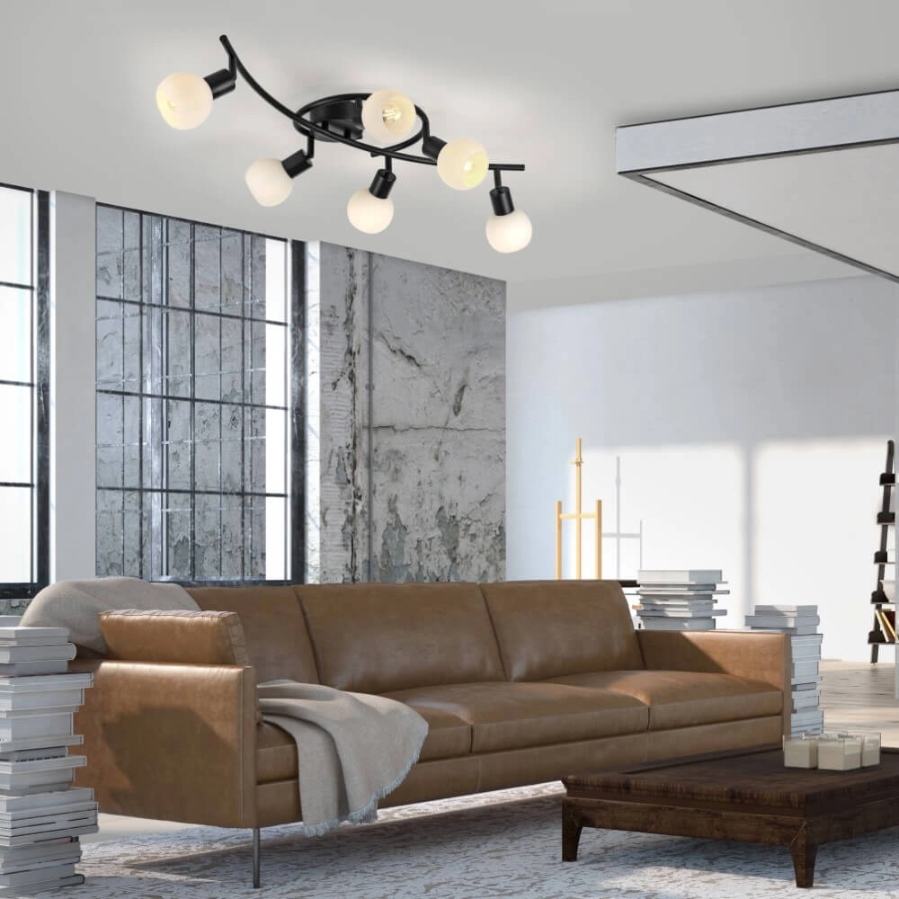 Schwarze Deckenleuchte Loki 6-Licht Just Light 4043689000806