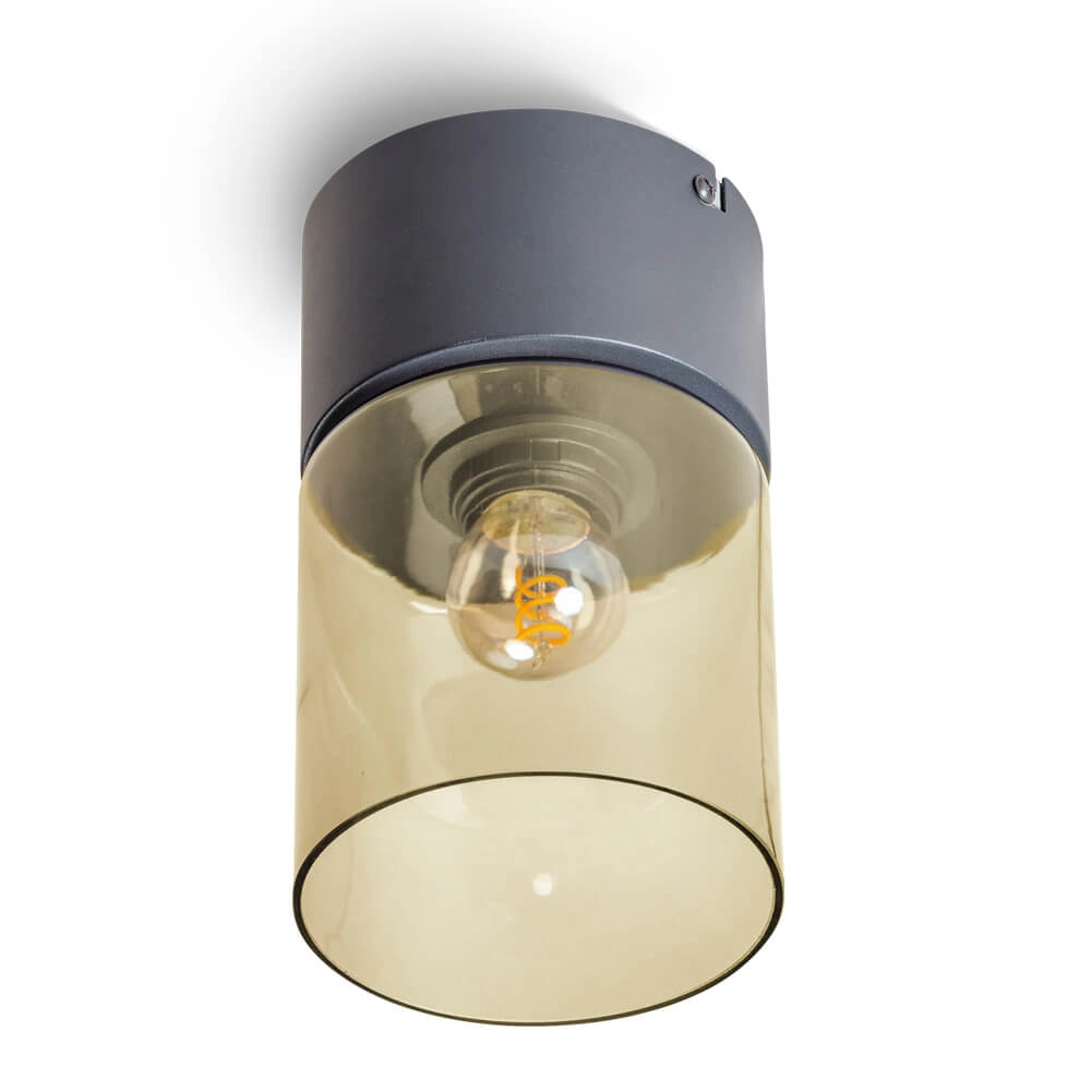 Deckenleuchte aus Glas Sledge Glass Bernsteinfarbenes Glas