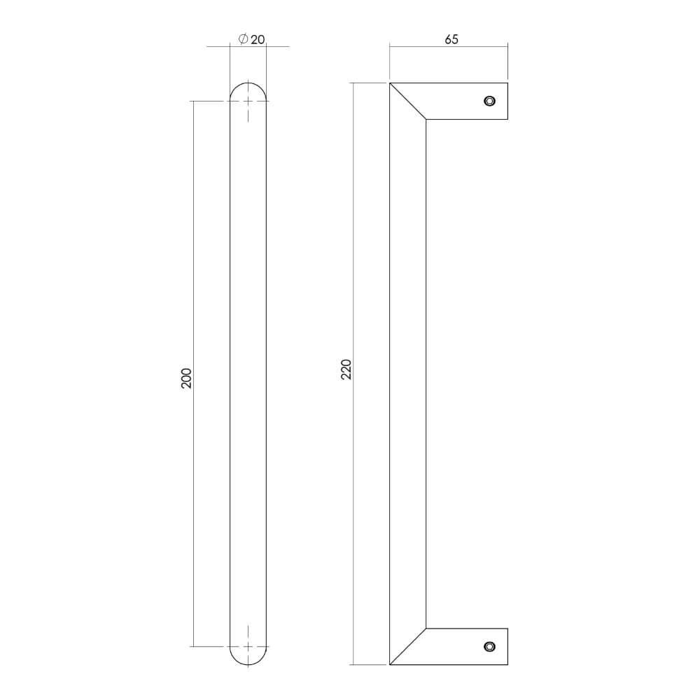 Türgriff gerade Gripon 22cm Edelstahl Intersteel 8714186458013