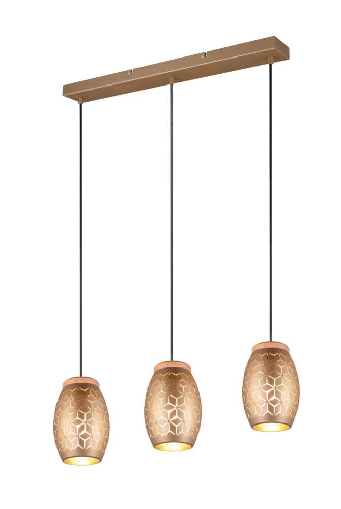 Braune Hängelampe Bidar 3-flammig Trio 4017807579031