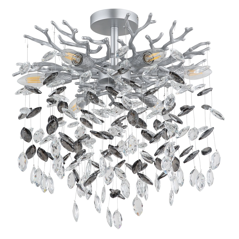 Deckenlampe Queena silbergrau Ø 50cm Globo 9007371528653