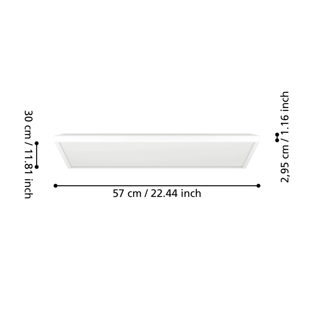 Deckenlampe im Badezimmer Rovito Quadrat – Weiß – 57x30 cm Eglo 9008606329977