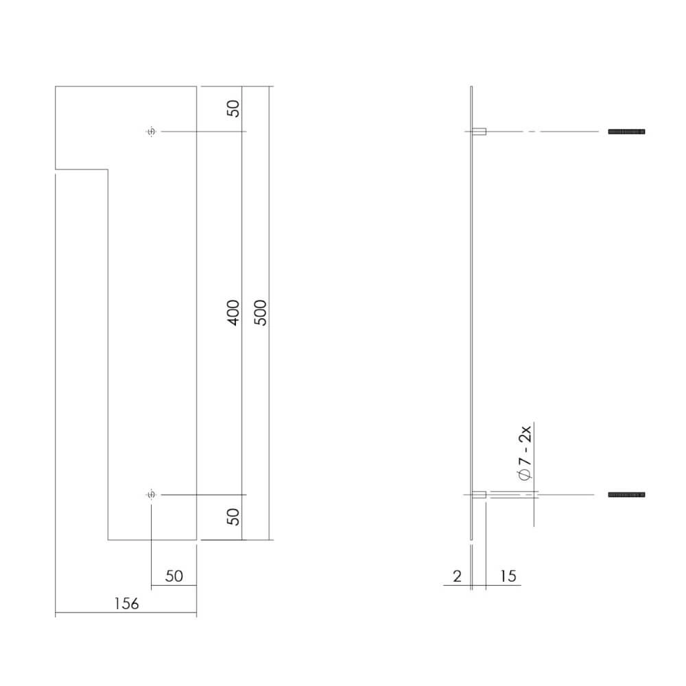 Hausnummer 1 XXL Numbra 50cm schwarz Intersteel 8714186503386
