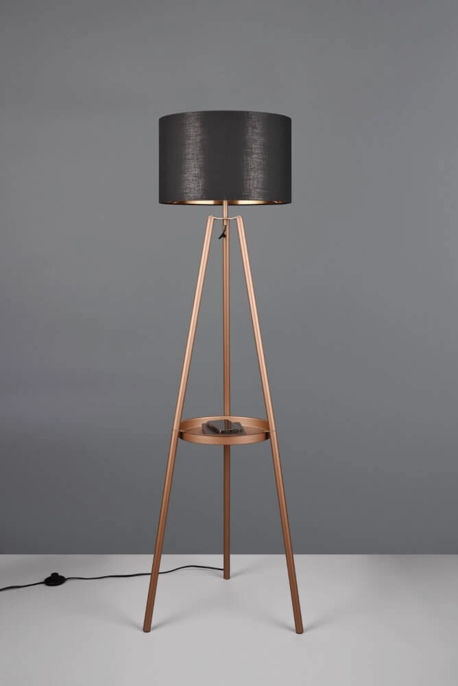 Stehende Stehlampe Colette schwarz mit gold Trio 4017807574555