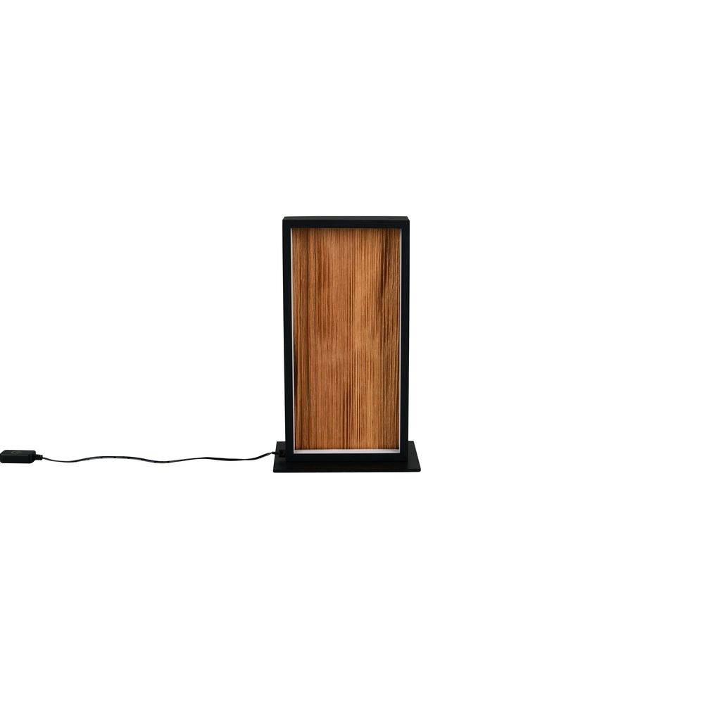 Design-Tischleuchte Kalea schwarz mit Holz Trio 4017807661484