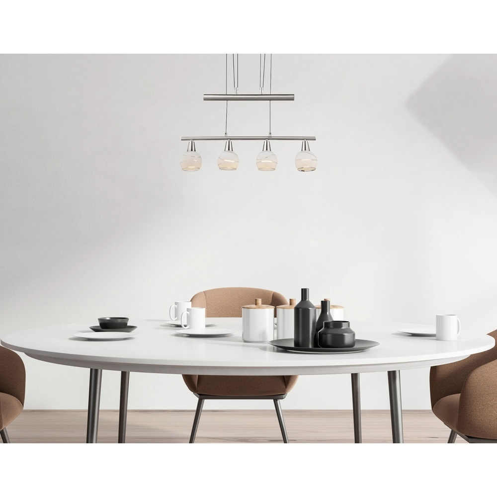 Pendellampe Elliott 4-Light-Nickel Globo 9007371319909
