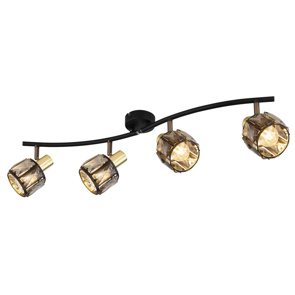 4-Licht Deckenlampe Indiana Schwarz