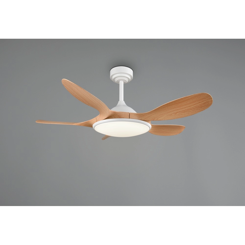 Weißer Fächer Flen mit Holzoberseiten Ø 108 cm Trio 4017807689297