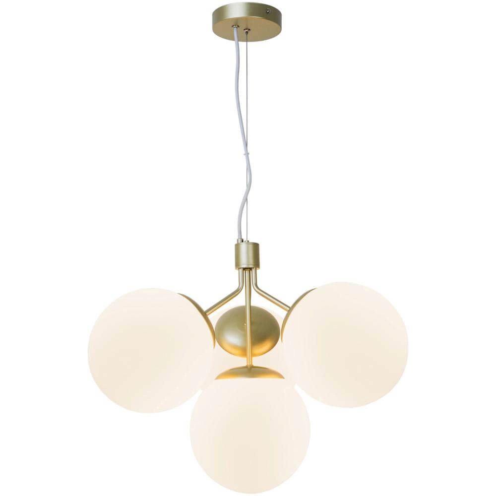 4-flammige Pendelleuchte Ivona Gold mit weißem Glas Nordlux 5704924005329