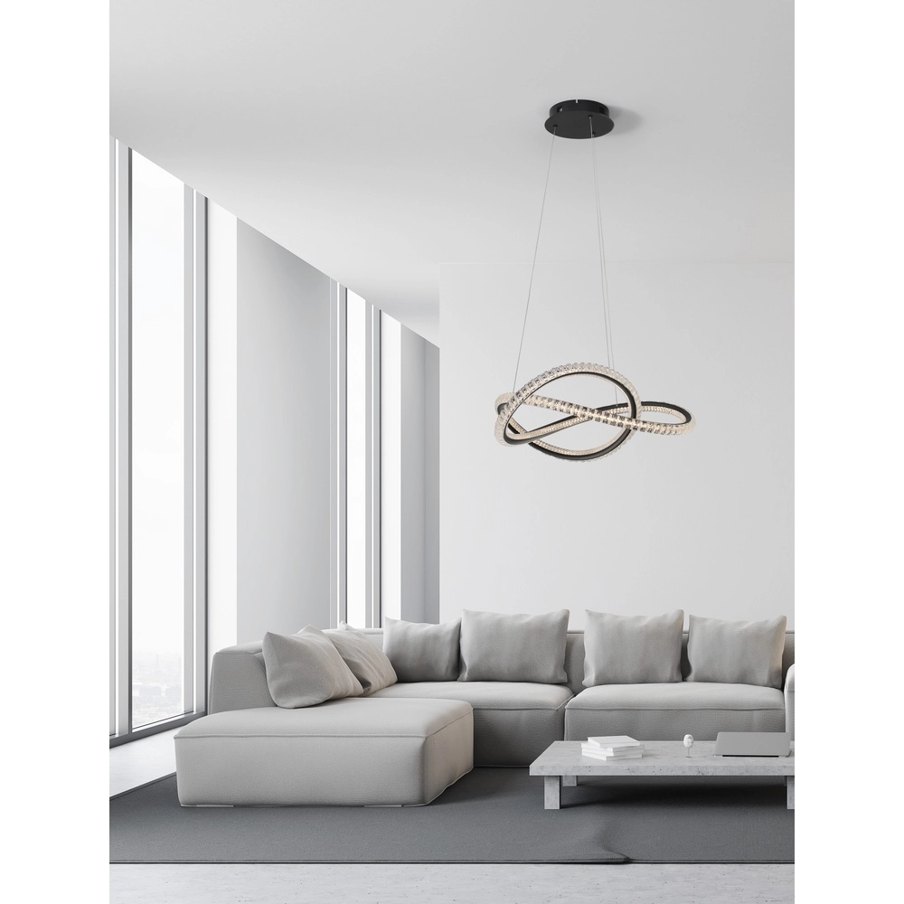 Design-Pendelleuchte Ginevra schwarz Ø 58cm Lyora 5212017433473