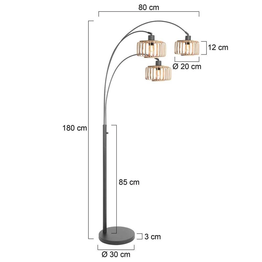Stehleuchte aus Bambus Sparkled Light mit schwarz Steinhauer 8712746176803