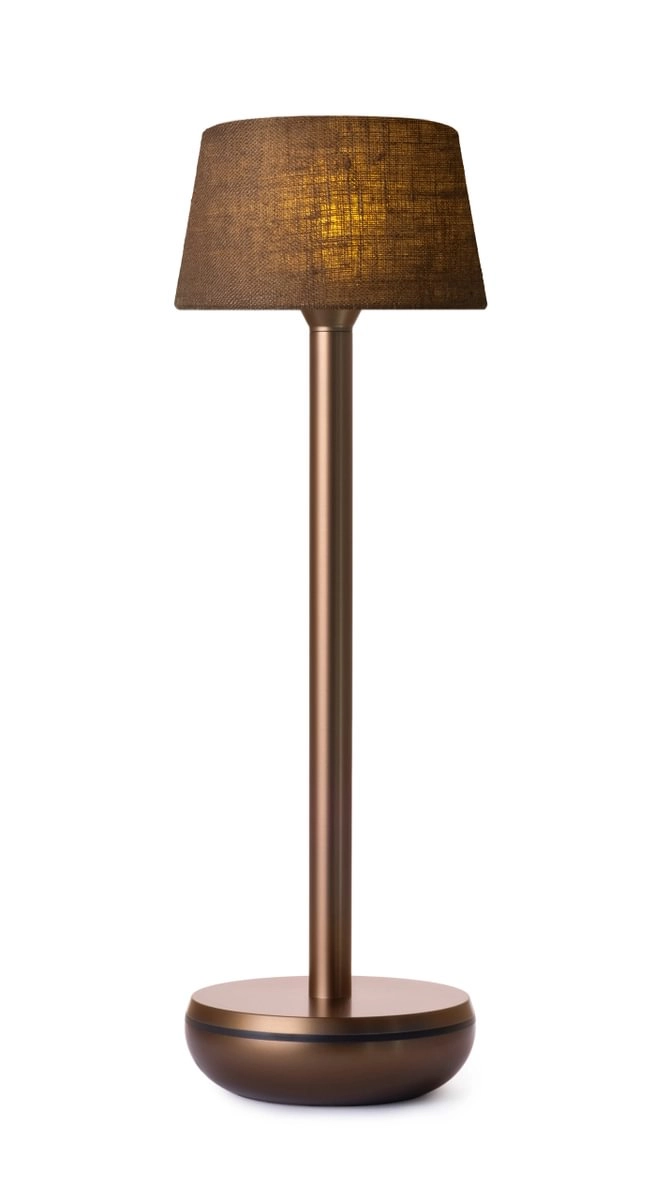 Air Bronze/Brown Linen Wiederaufladbare Tischlampe