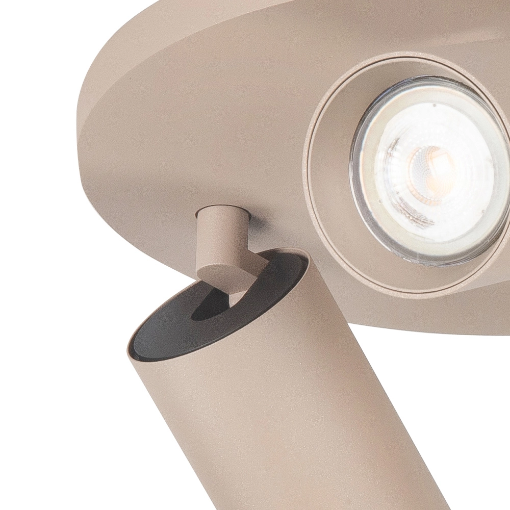 Aufputz-Spot Mila 3-flammig rund sandbraun Highlight 8718379050411