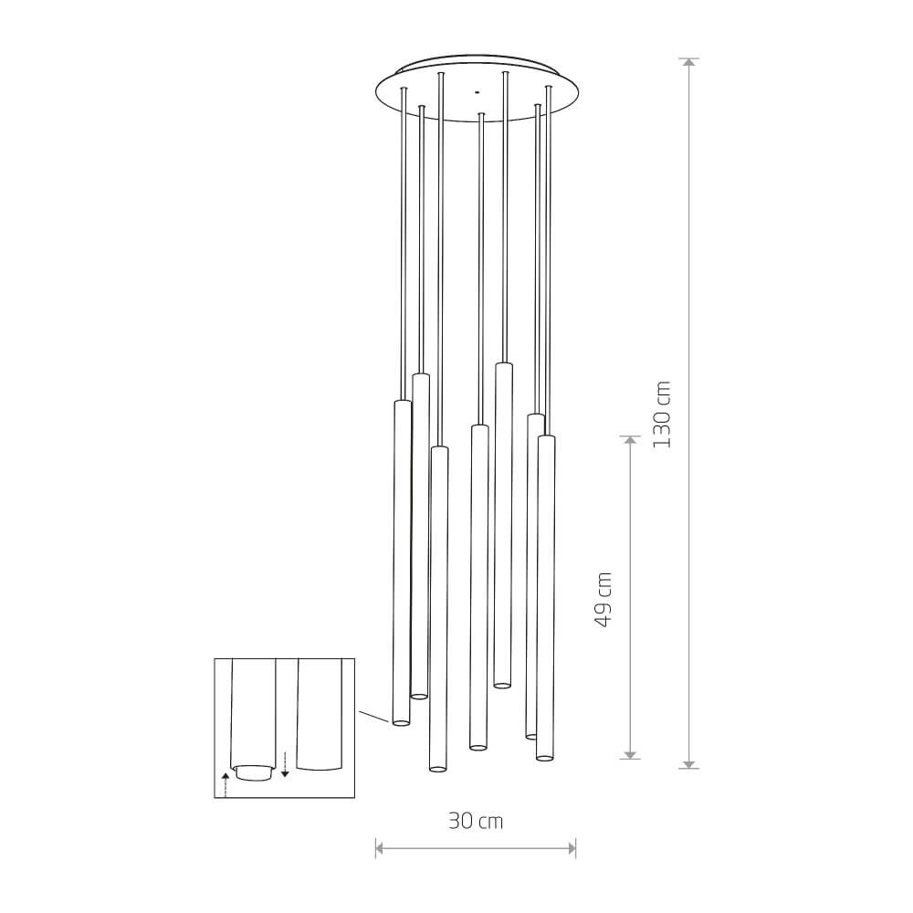 Schwarze Hängelampe Laser 7-Licht Lyora 5903139892094