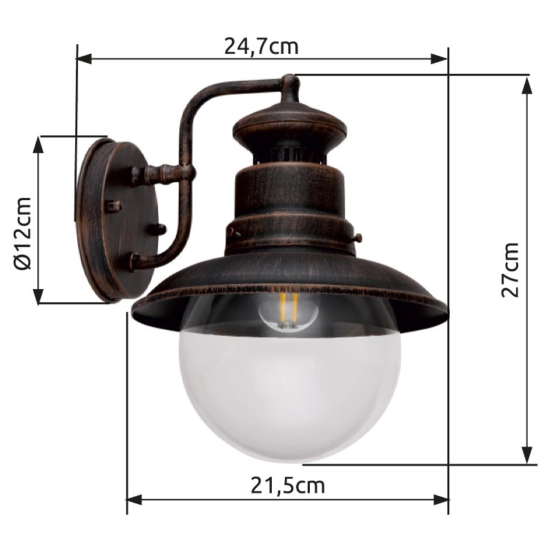Entwurfswandlampe Sella Braun Globo 9007371381685