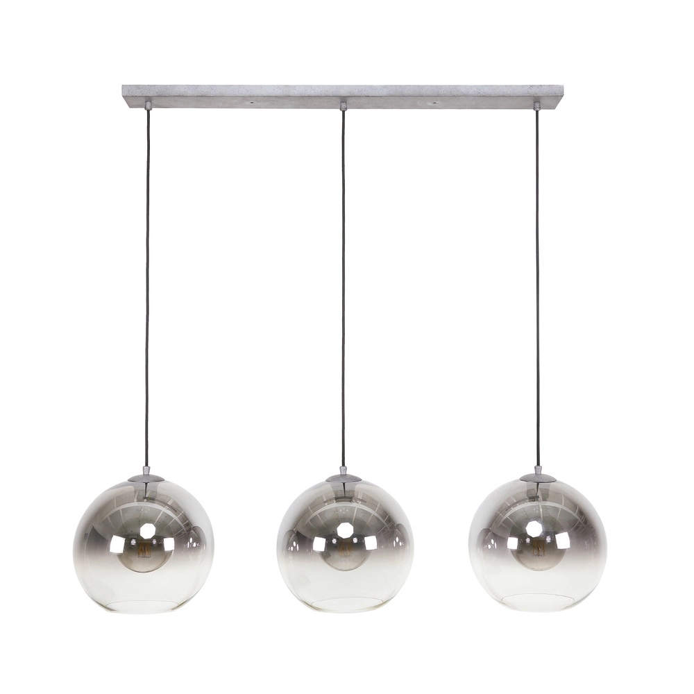 3L-Pendelleuchte Bubble mit silbernem, verblassendem Glas Lyora 8716803511217
