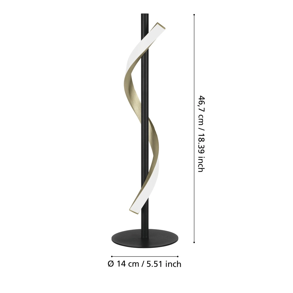 Tischlampe Conaprato schwarz mit gold Eglo 9008606357376