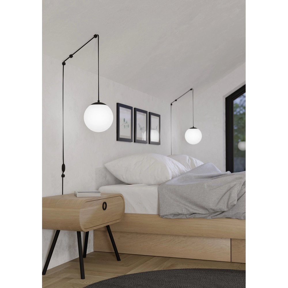 Flexibles Pendel Rondo 3 Weißer Globus mit Steckverbinder Eglo 9008606282791