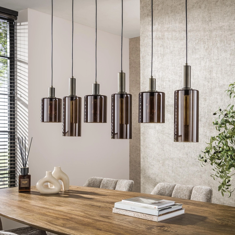 Esstisch-Pendellampe Sepiora Sienabraun – dunkles Glas Lyora 8716803513457