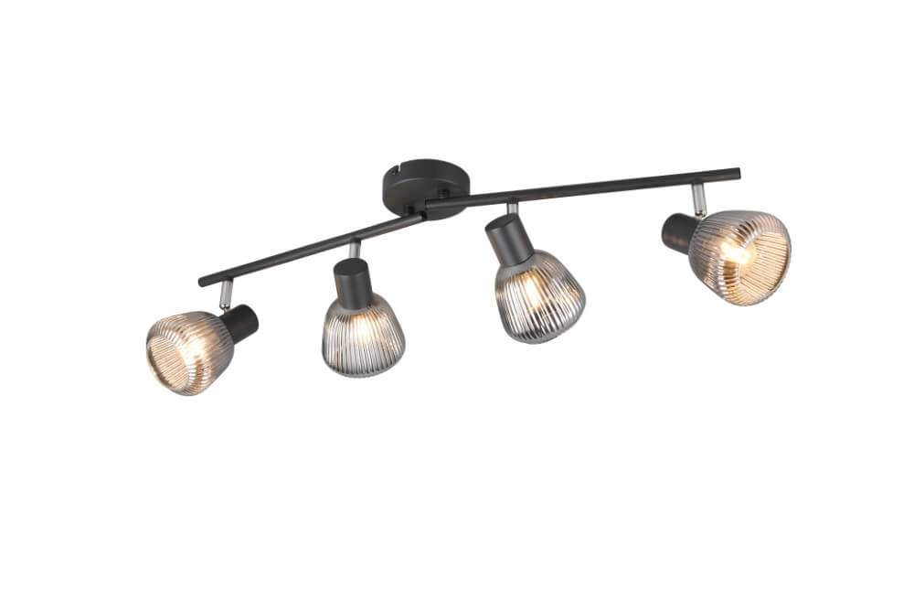 4-flammige Deckenleuchte Tarifa mit geripptem Glas Trio 4017807615852